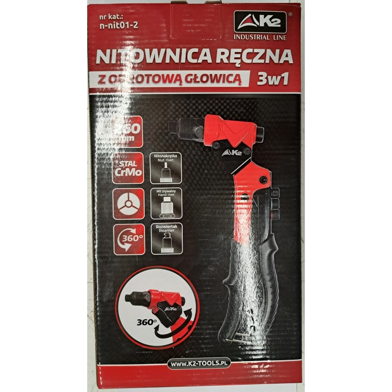 Nitownica Obrotowa K2 do Nitonakrętek (M3-M6) oraz nitów (2,4-4,8)