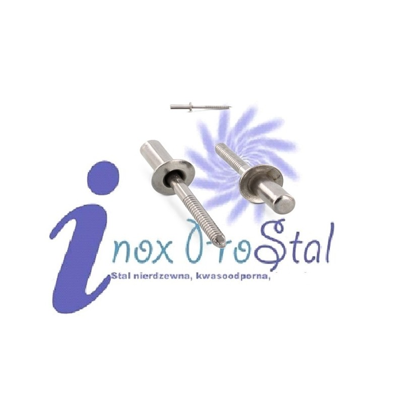 Din 7337 SZCZELNY A2/A2 śr. 4,8x12  Nity Zrywalne Inox Szczelne
