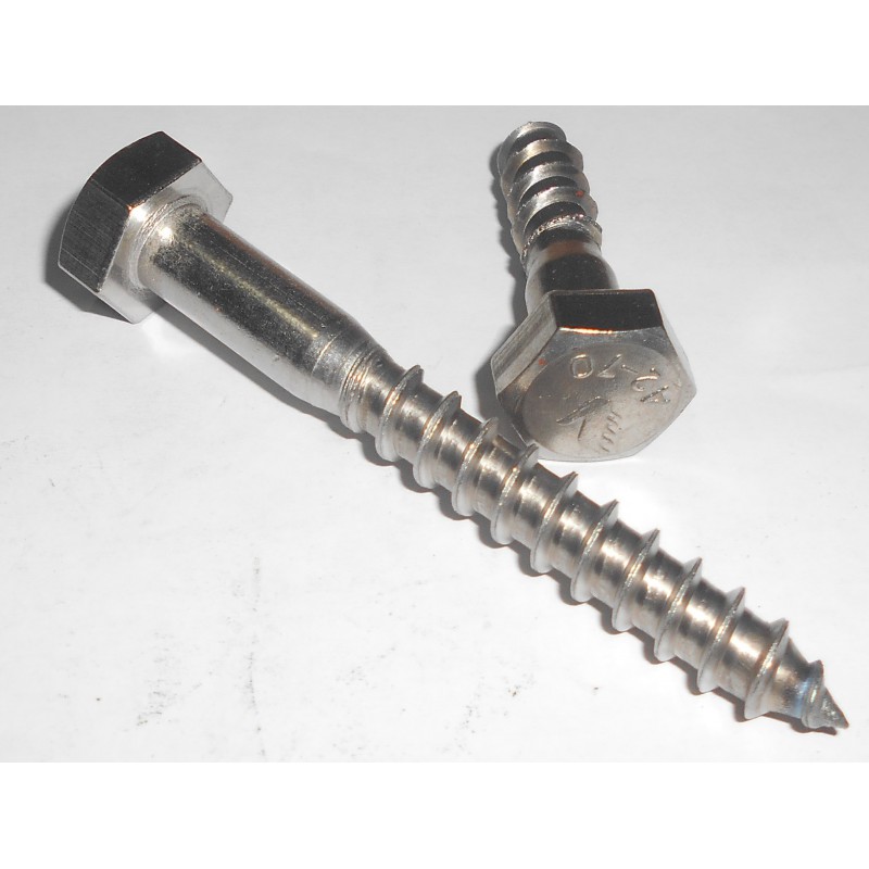 Din 571 A2  10x200 Wkręt do drewna 6-kątny Nierdzewny