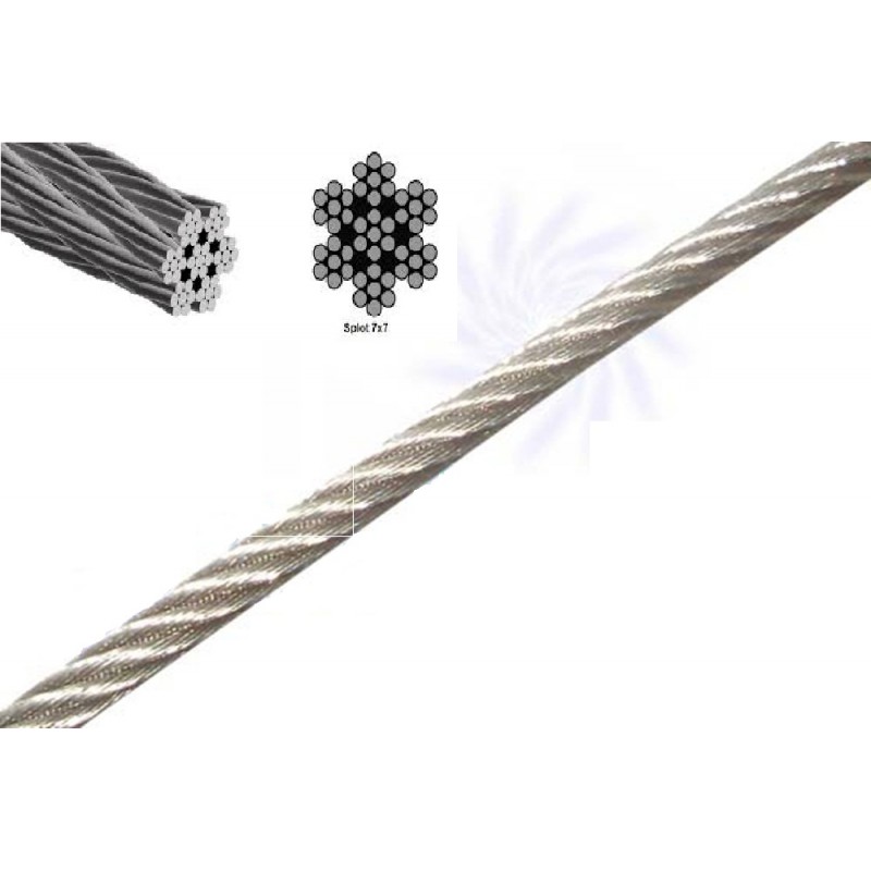 Din 3055 A4 (splot 7x7)  fi 2,0 mm Linka Kwasoodporna Średnia