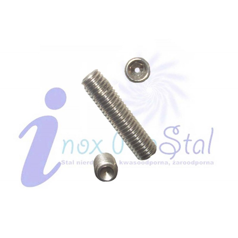 Din 916 A2 M 3x12 Wkręt Metr. Dociskowy Wklęsły Inox